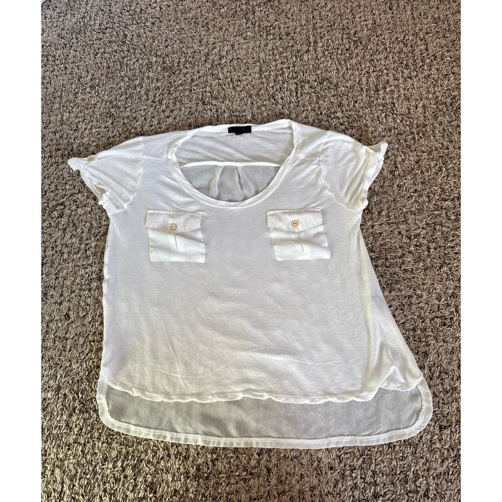 Edge Women's White sheer back short sleeve tee Size Medium